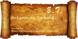 Bulyovszky Teobald névjegykártya